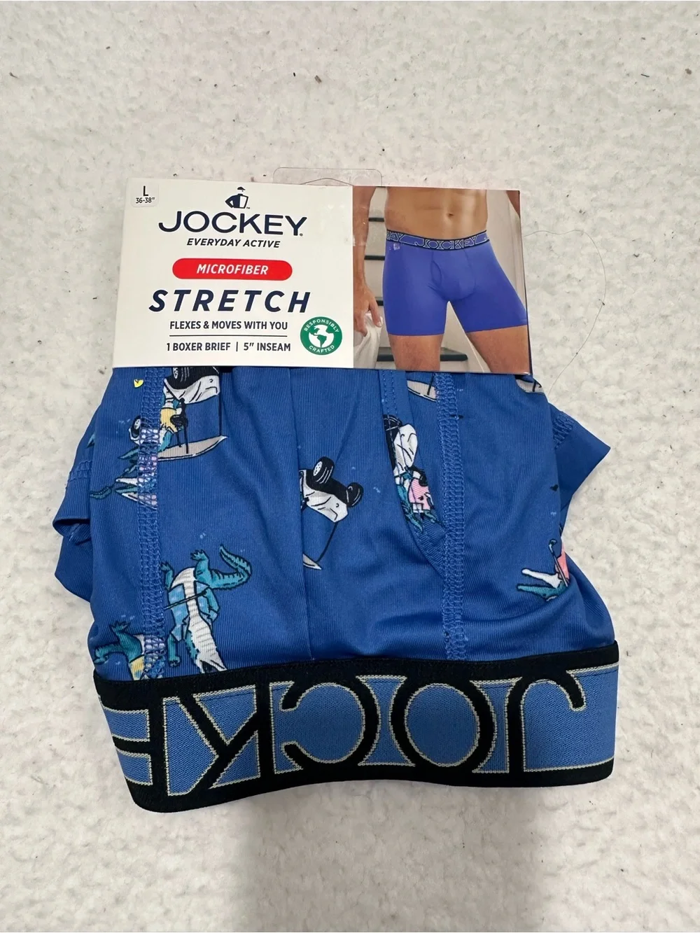 Jockey Blue Boxer Briefs with Golfer Print